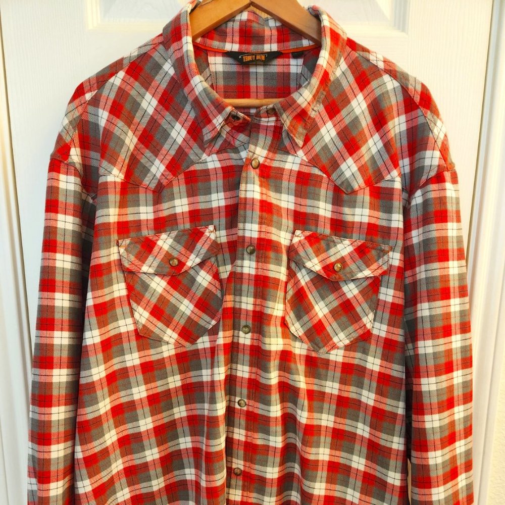 Orvis - men's flannel shirt w/snap buttons - size XXL